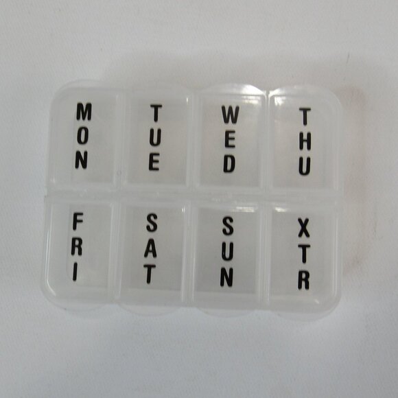 Fashion Smart Travel Mini Pill Case Organize 8 Slots Vitamin Clutch Pink/Blue - Picture 5 of 8